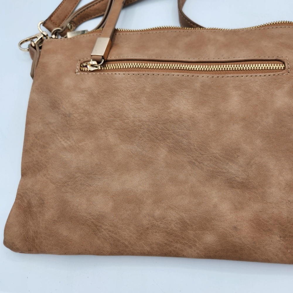 Shiraleah Chicago Brown Crossbody Bag Adjustable Strap Front Pocket Purse - Picture 6 of 13